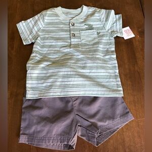 Carters 6 Month Baby Boy Dinosaur Summer Set Shirt Shorts